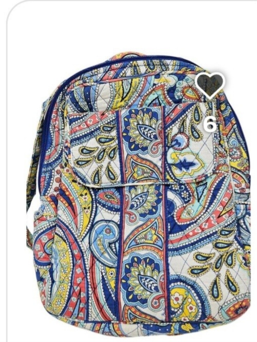 Vera Badley Quilted Paisley Multicolor Backpack - Women